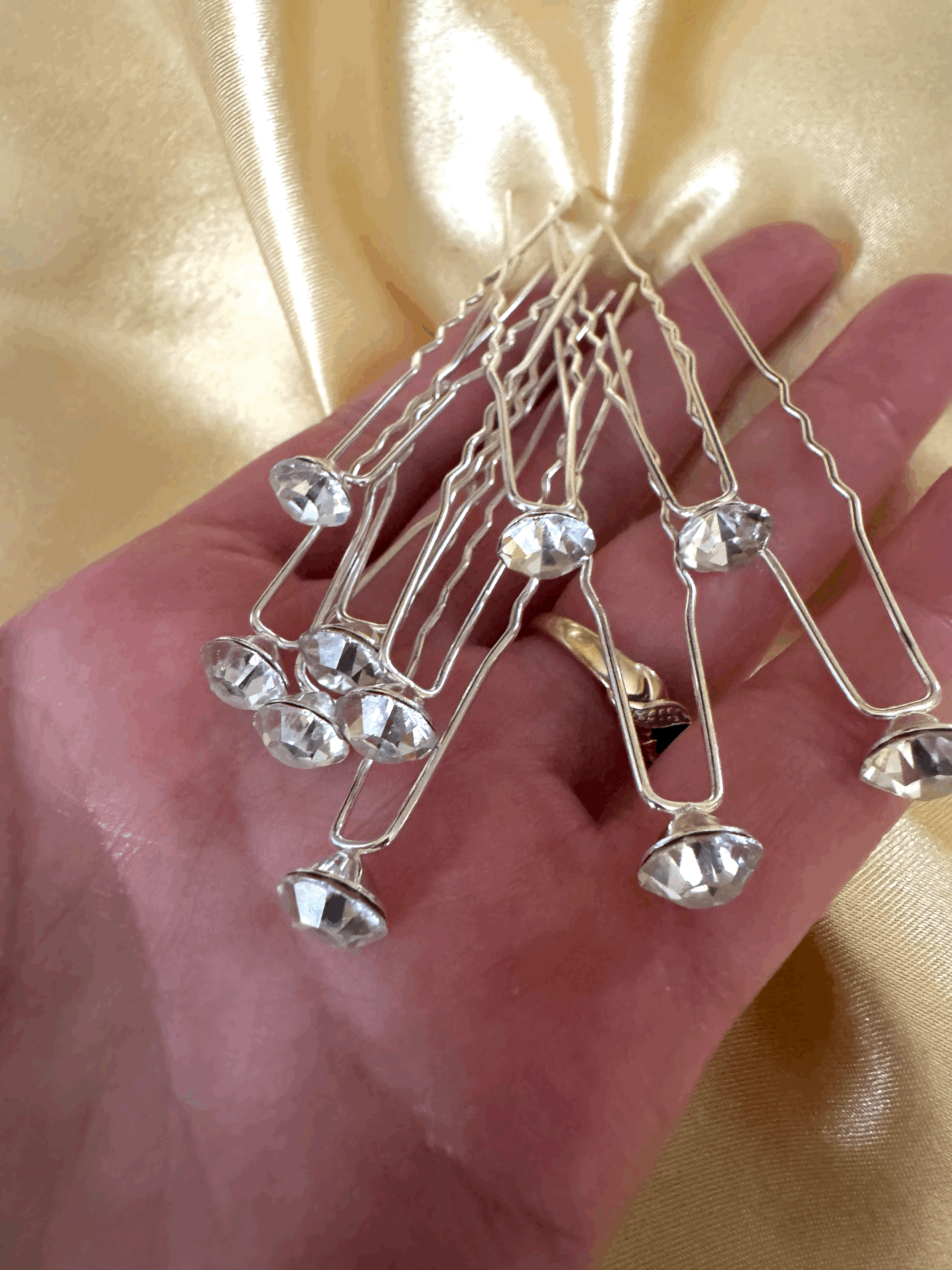 Crystal Hair Pins Set of 10