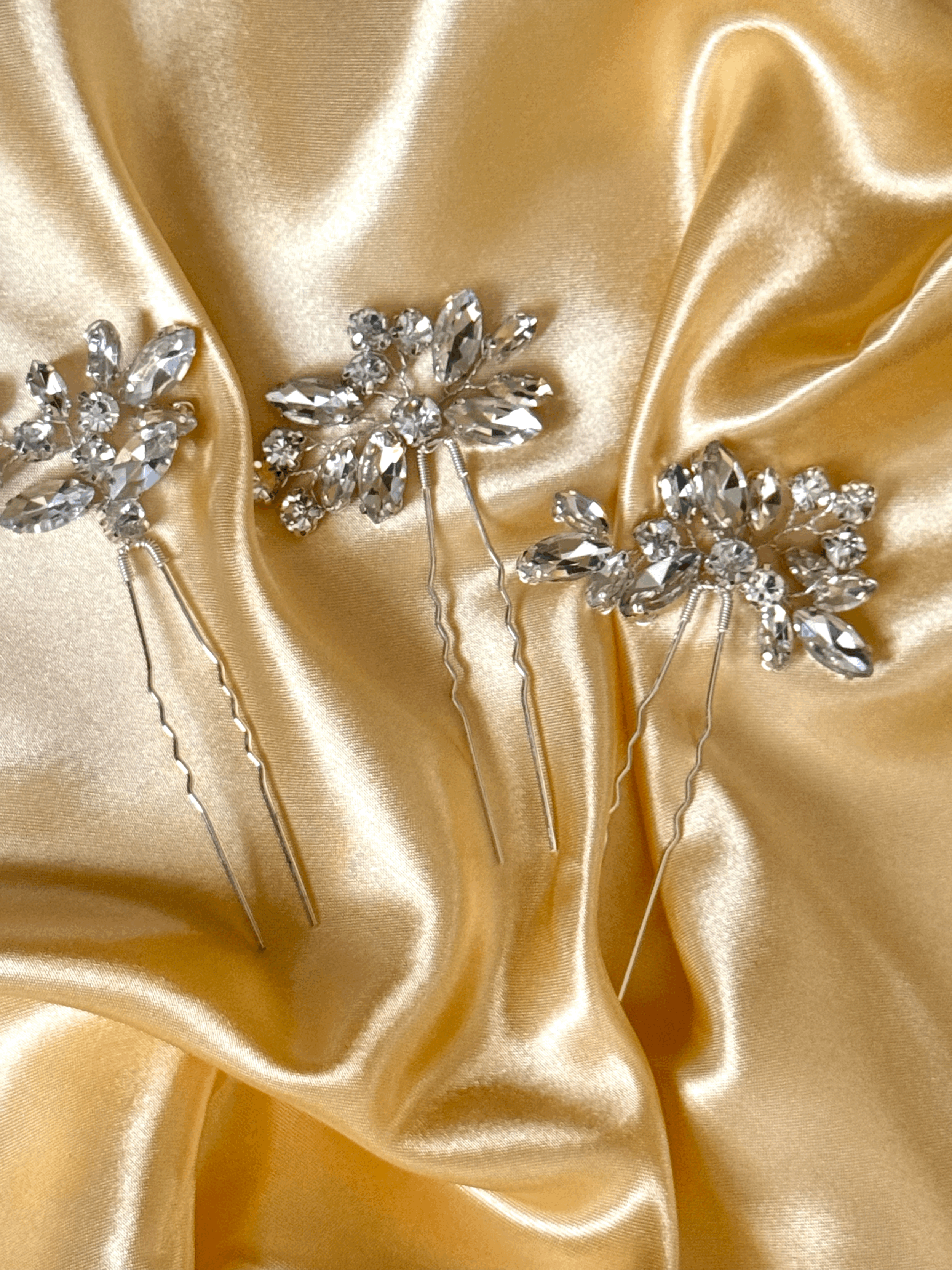 Crystal Floral Hair Pins Set