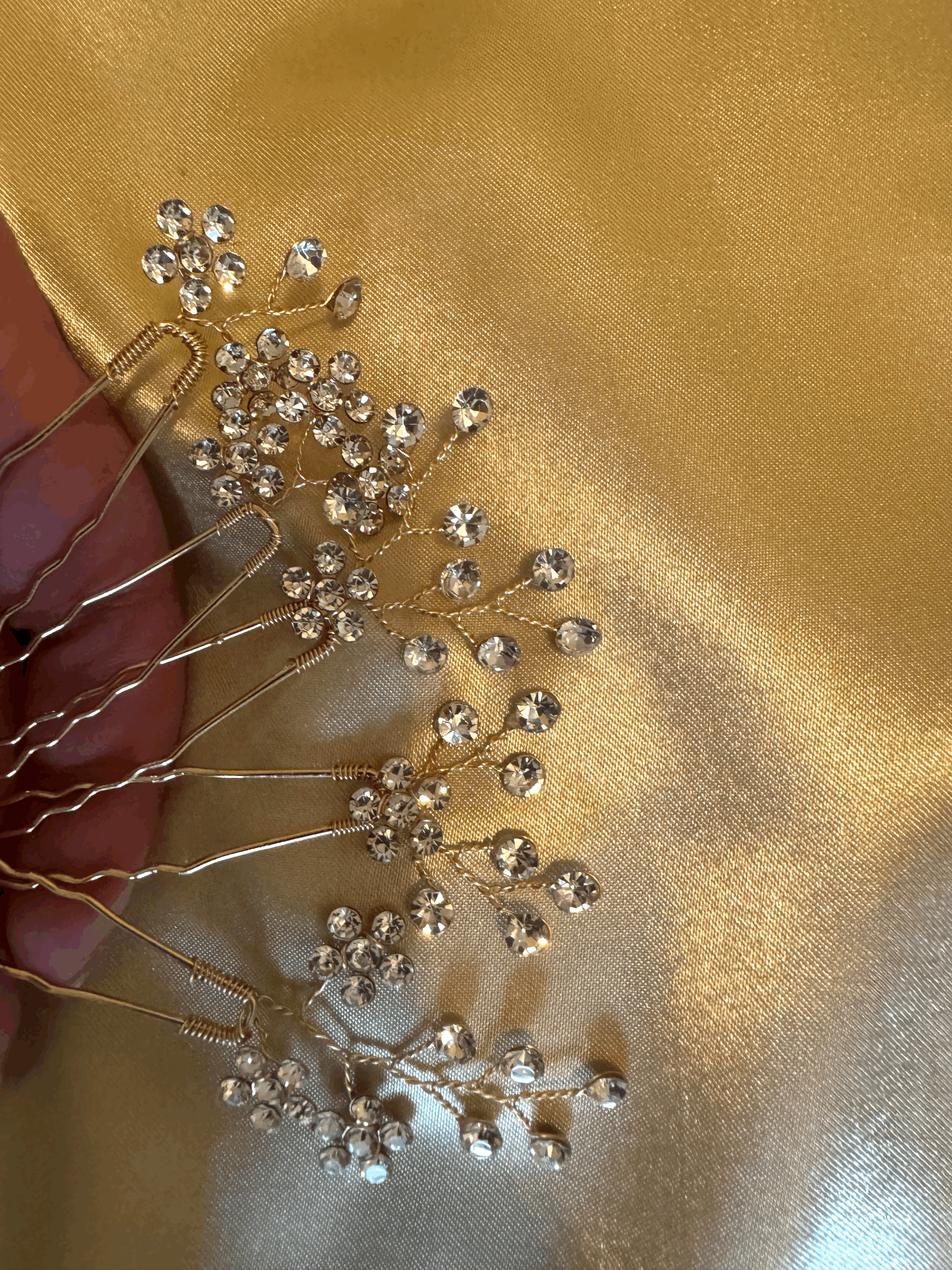 Bridal Hair Pins Set - Crystal Gold ( Set of 5 )