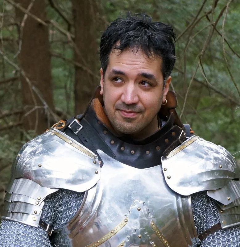 Roberto Calas, Author, in Armor