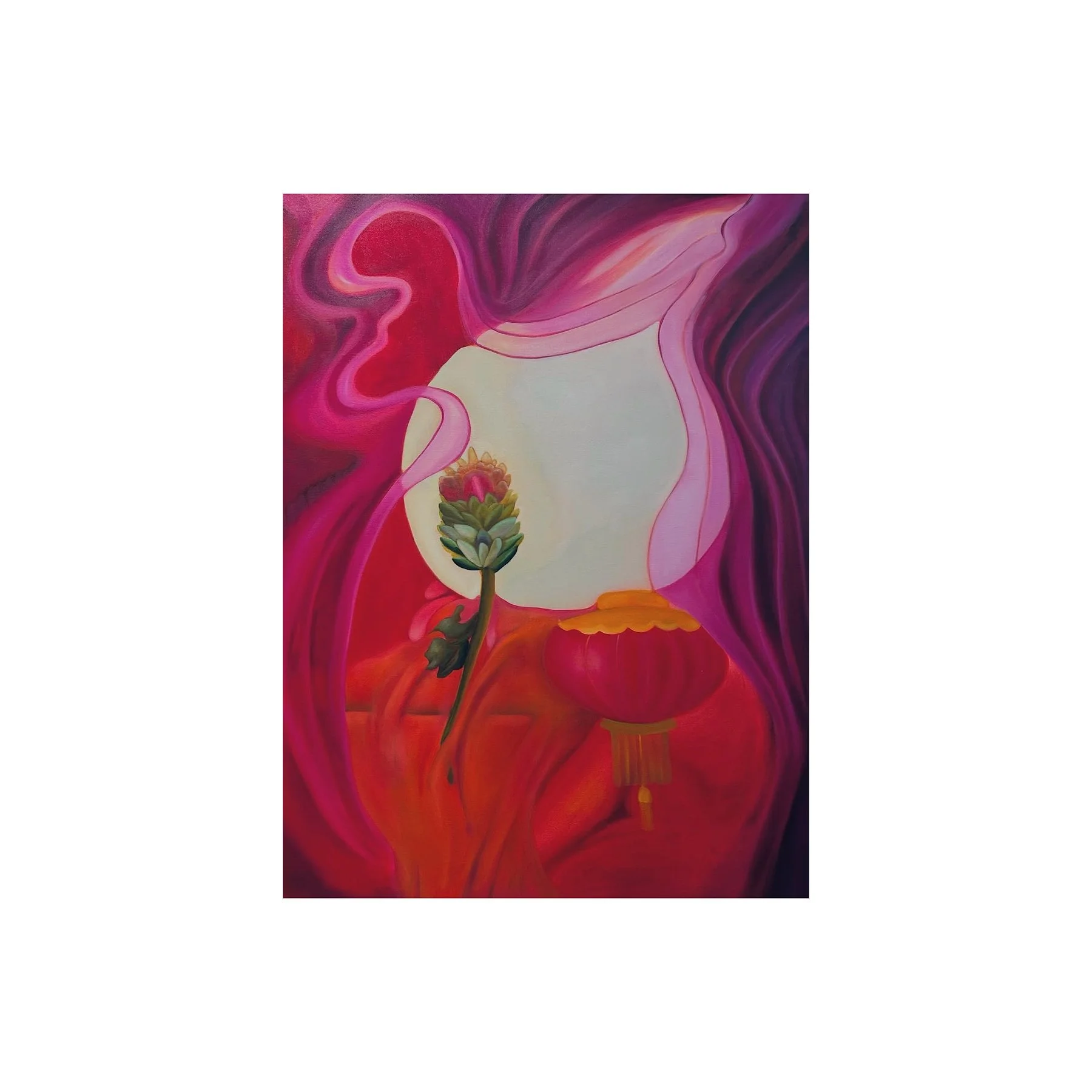 Lunar Bloom I, Oil on canvas, 36" x 48", 2025