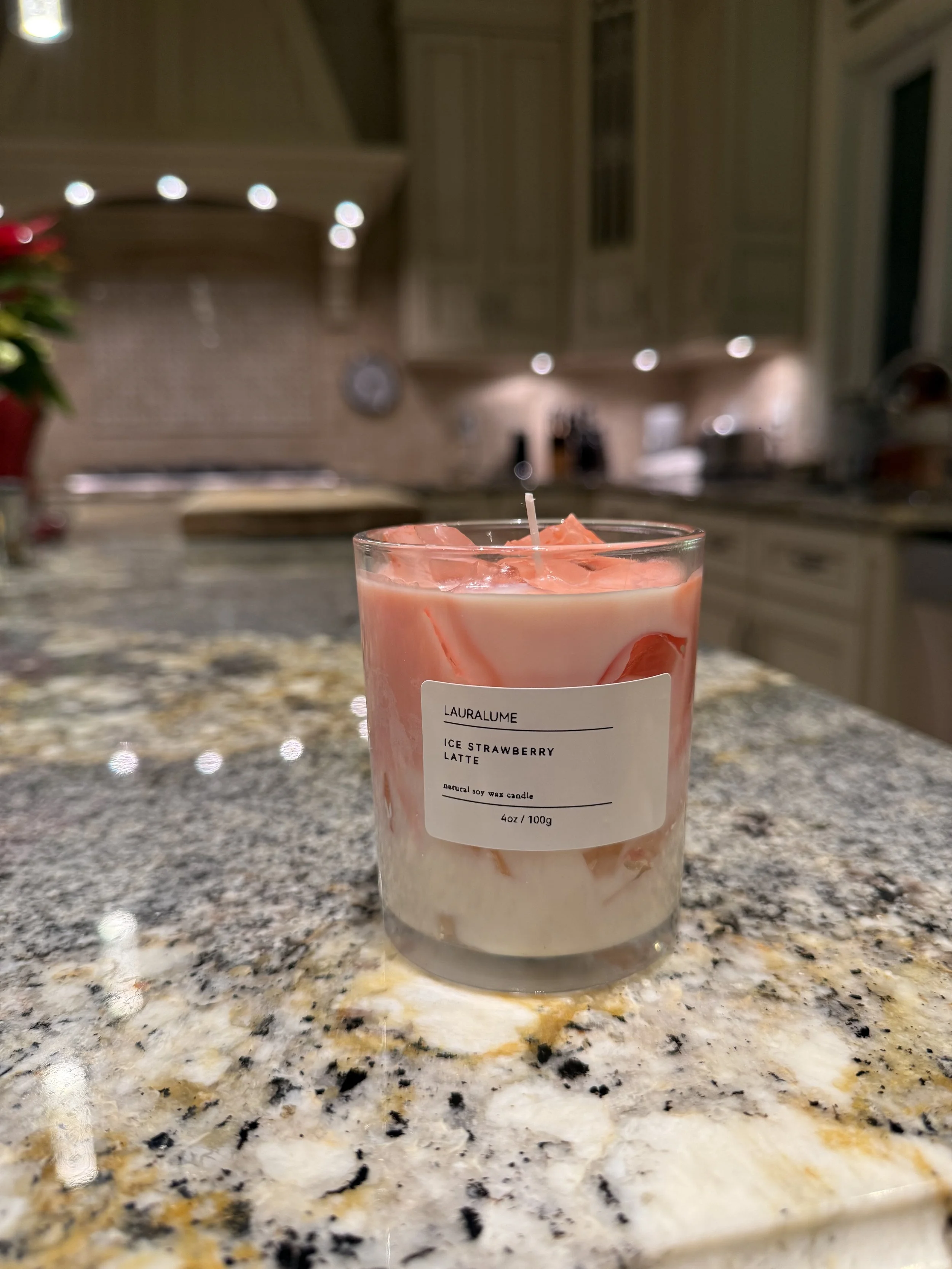 Iced Strawberry Latte Candle