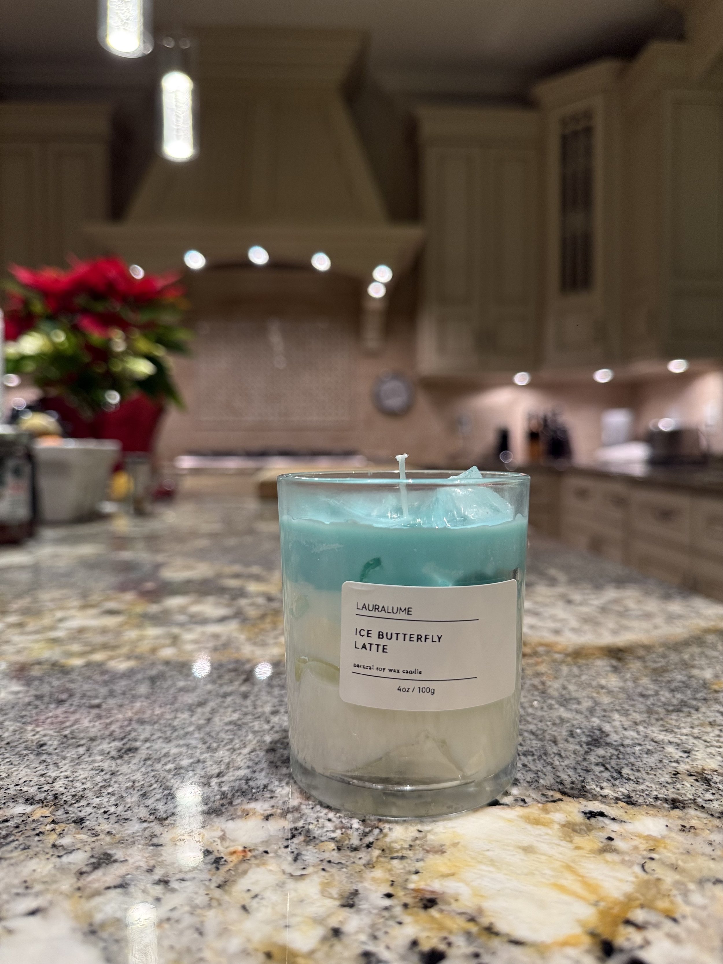 Iced Butterfly Latte Candle