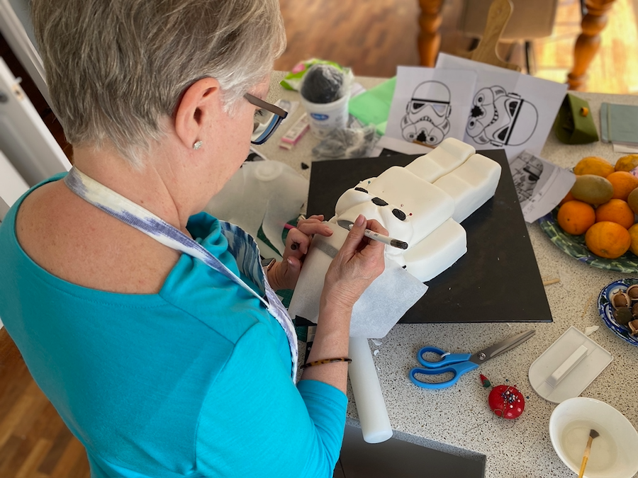 Therese Kelly making a Star Wars celebration cake