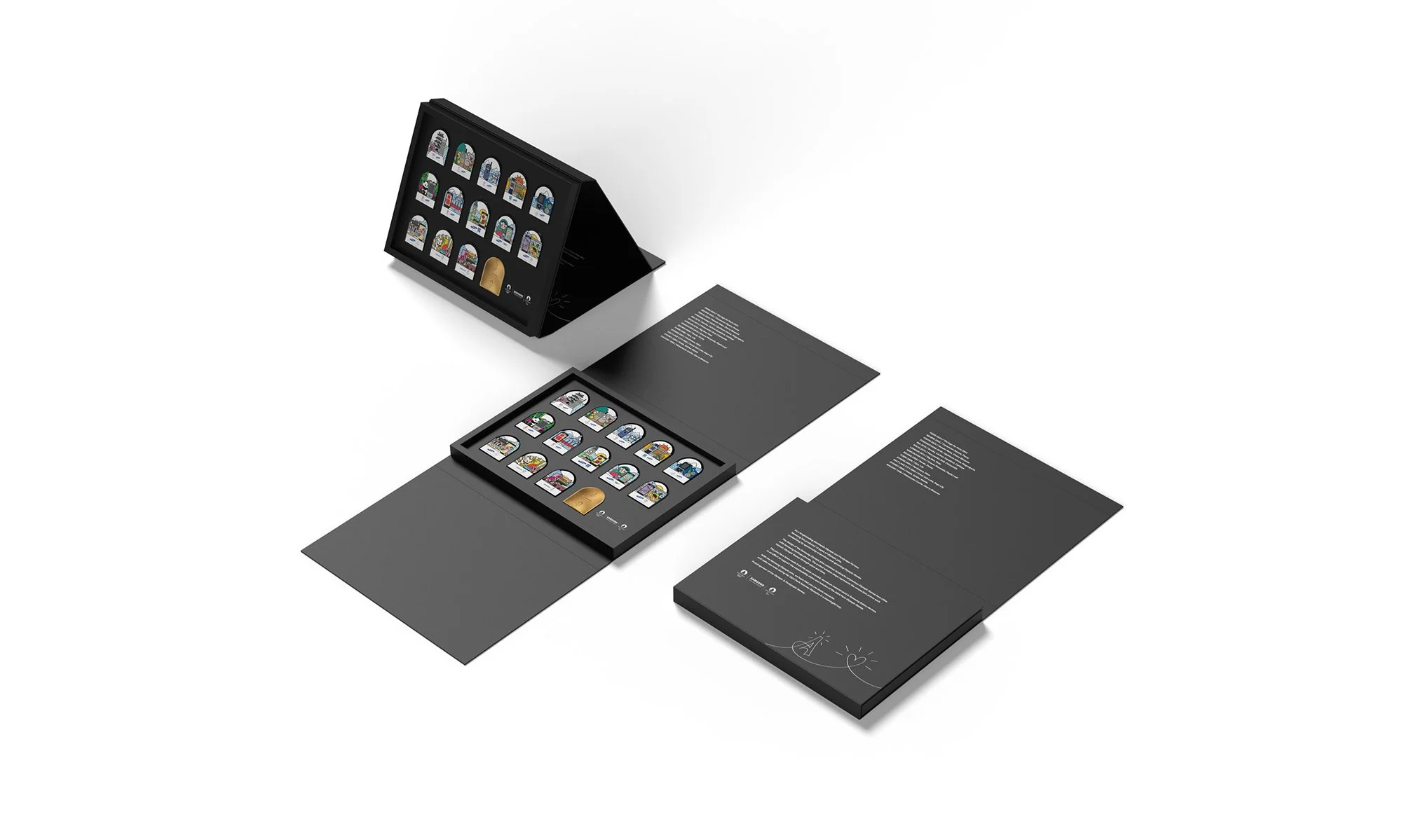 Samsung Paris 2024 Official Heritage Pin set crafted from recycled aluminum used in Galaxy devices. 2024 파리 올림픽 삼성전자 공식 헤리티지 핀 패키지. 갤럭시 재생 알루미늄 소재를 적용한 혁신적 굿즈 양산 실물.