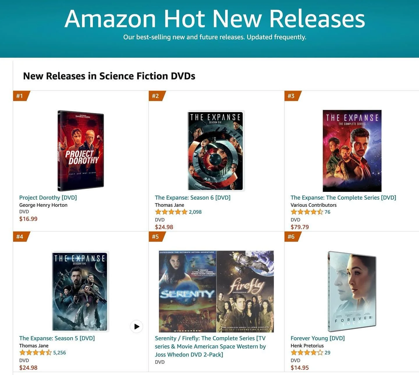 Project Dorothy is NUMBER ONE on Amazon&rsquo;s New Releases in Science Fiction DVDs! THANK YOU ALL SO MUCH for your pre-orders! #projectdorothy #scifi #sciencefiction #danielleharris #adambudron #timdezarn #kinogopictures #libertyatlanticstudios #ge