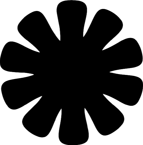 Silhouette of a flower with rounded petals