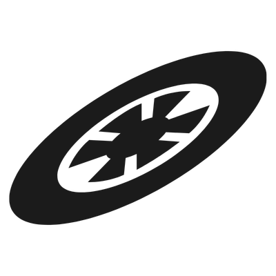 A car tire with a hubcap.