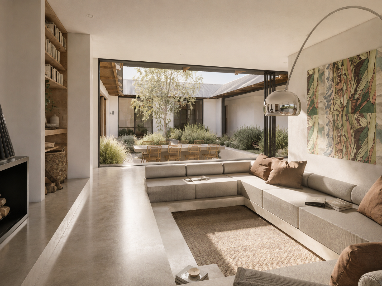 Sunlit Minimalist Living Space and Courtyard.png