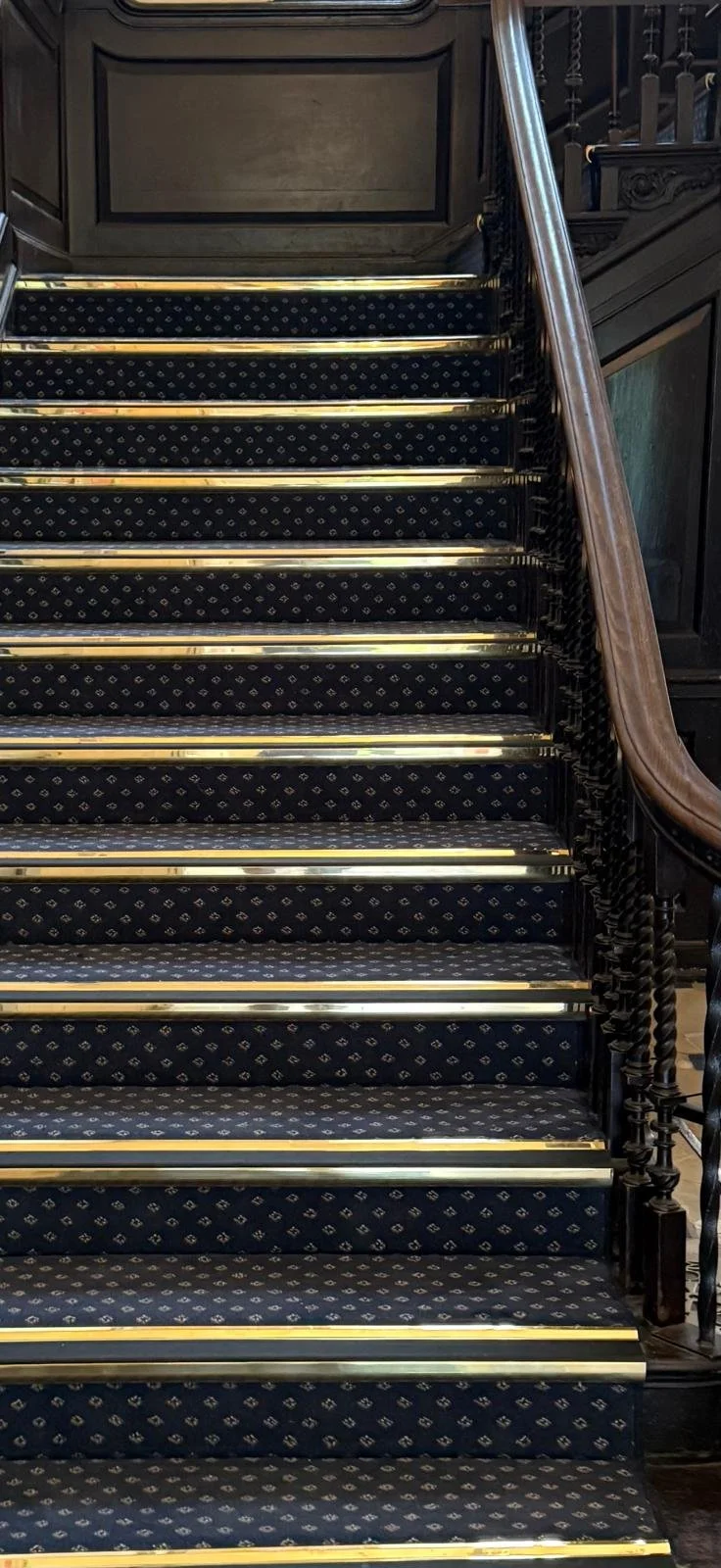 Blue Brintons installed with a double stick system 