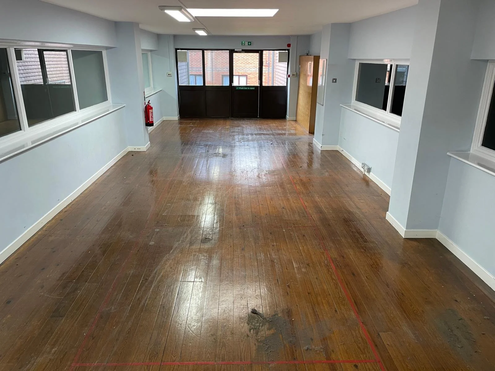 Ascot School fitness room before preparation