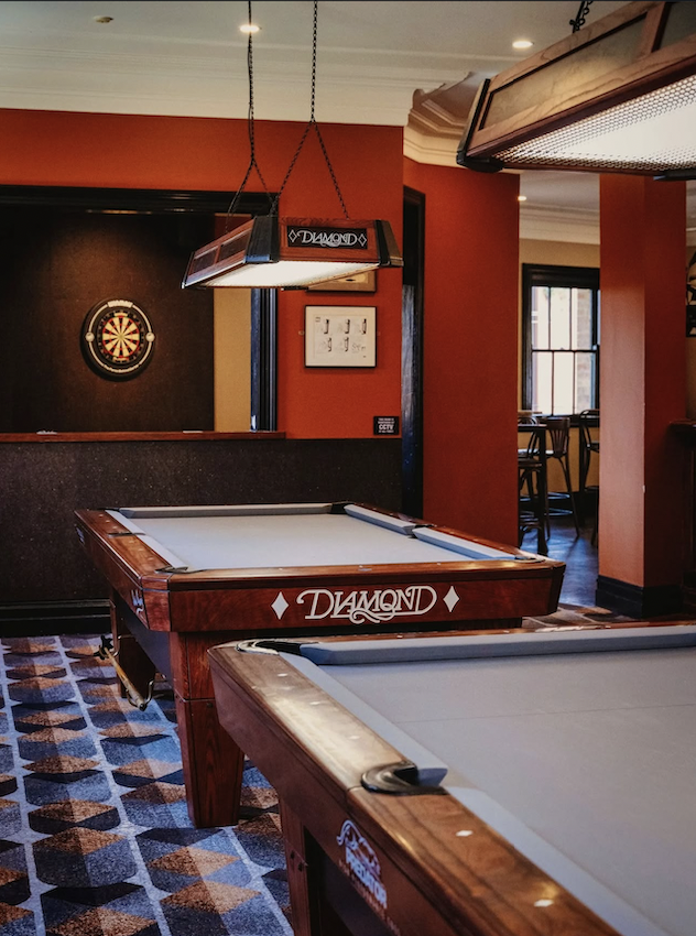 pool tables at the friend in hand hotel in Glebe NSW. Friend in Hand games room with diamond pool tables. The best places to play pool in Glebe.
