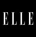 The logo of ELLE magazine in white text on a black background.