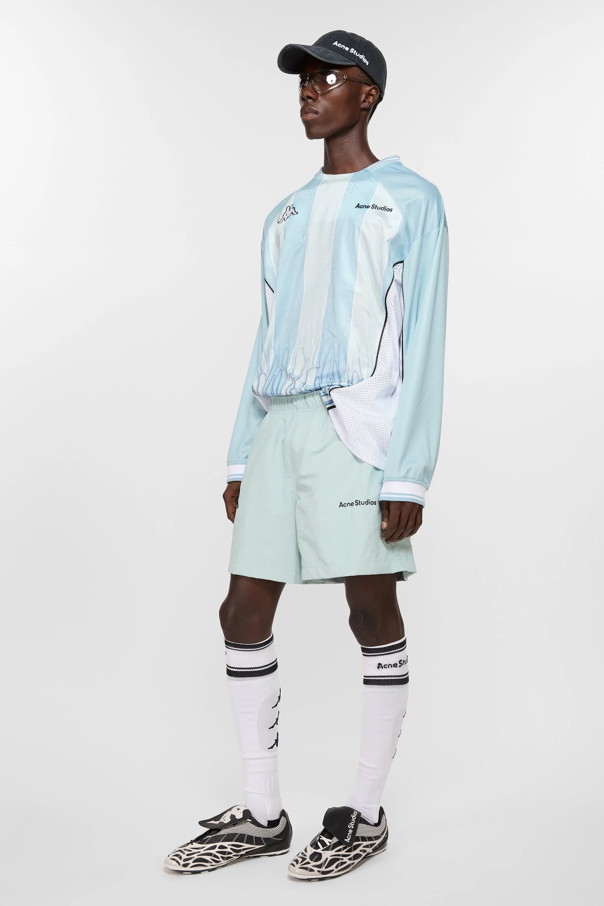 model in studio acne studios football 
