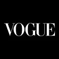 Vogue magazine logo on a black background