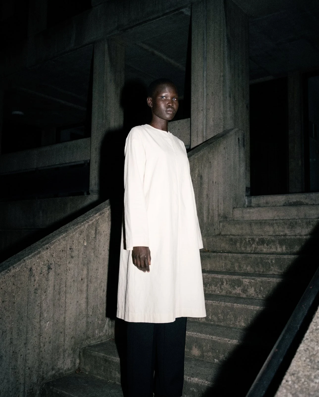 black model 22 years concrete stair fashion outfit