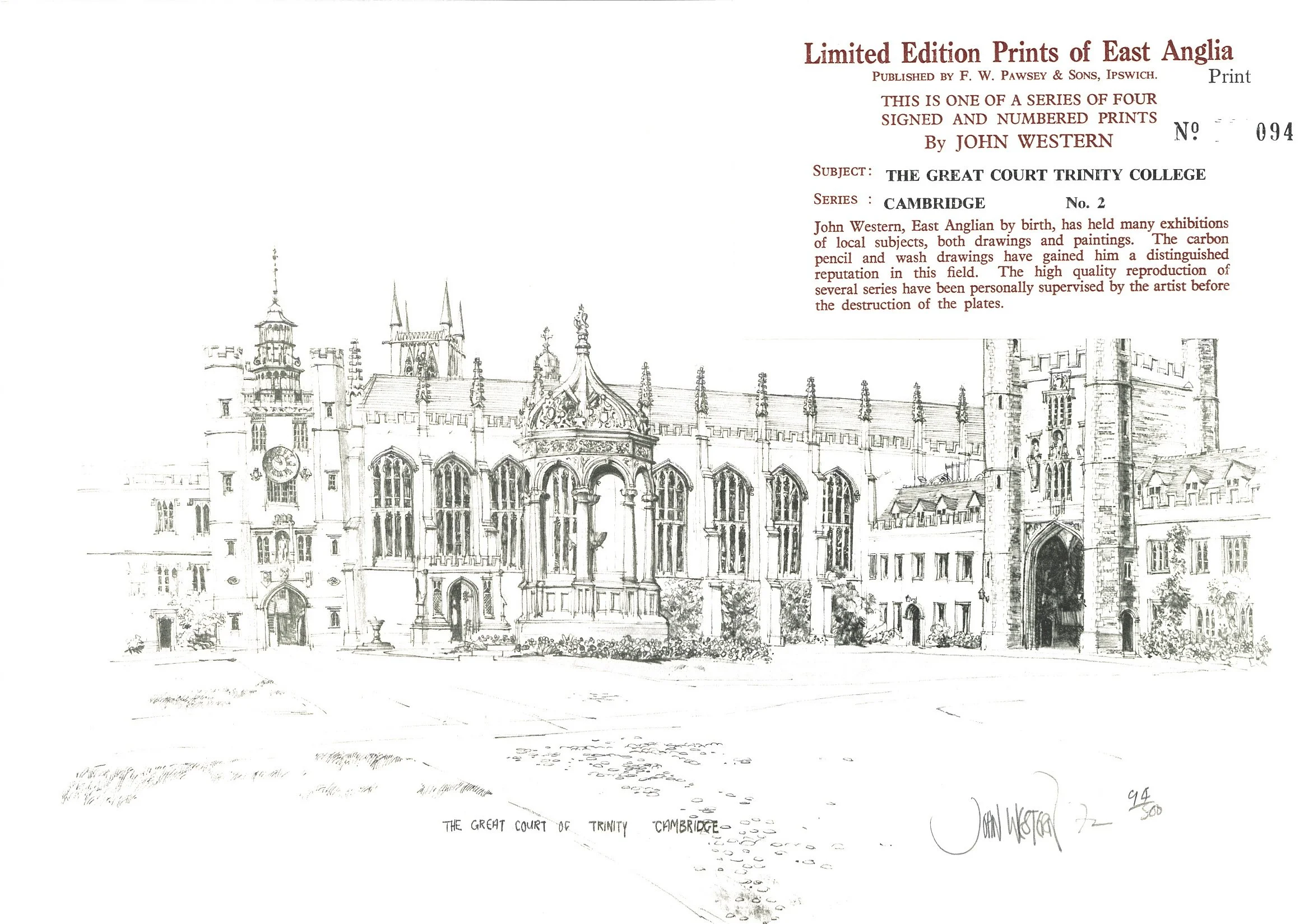 Trinity College Cambridge signed ltd edition signed artists proof* .jpg