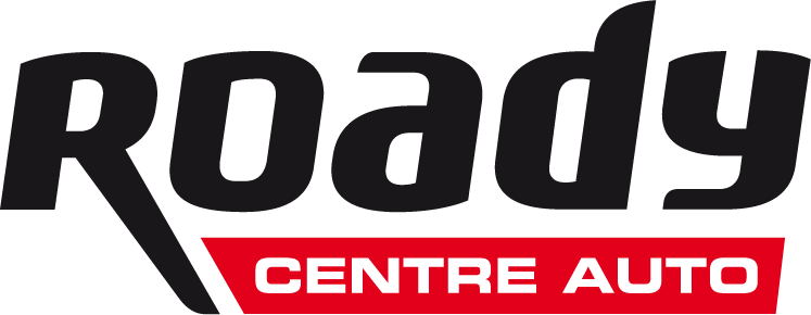 Logo de l'entreprise 'Roady Centre Auto' en noir, blanc et rouge
