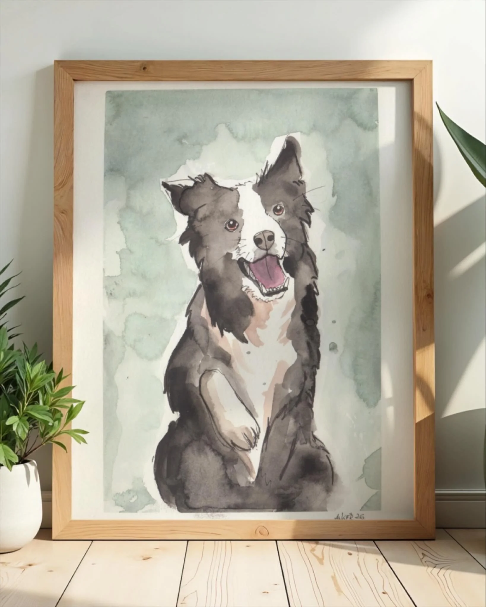 Weiter geht es mit diesem Border Collie, ist der nicht allerliebst? Kennt ihr das eigentlich auch, das man sich als K&uuml;nstler so schizophren f&uuml;hlt - jetzt gibt&rsquo;s ein paar Tage s&uuml;&szlig;e Tierbilder und n&auml;chste Woche malt man 