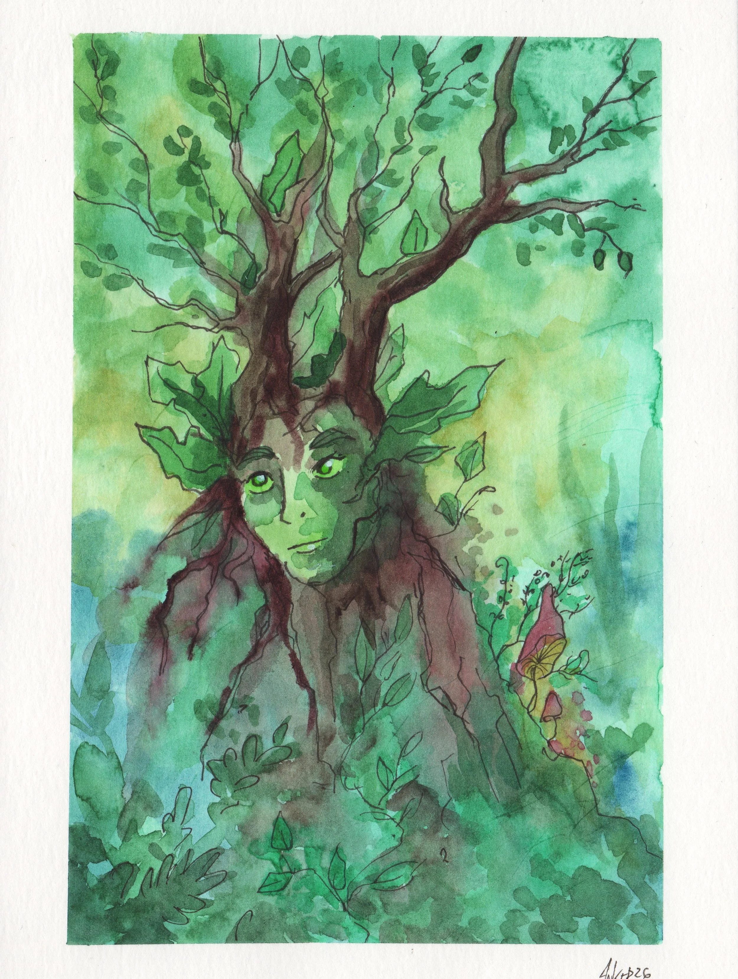 -Waldfrau-
Auch ein Bild, das beim Zeichnertreff entstanden ist 
#watercolorpainting #mythology