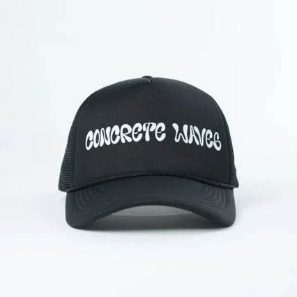 CONCRETE WAVES LOGO TRUCKER - BLACK