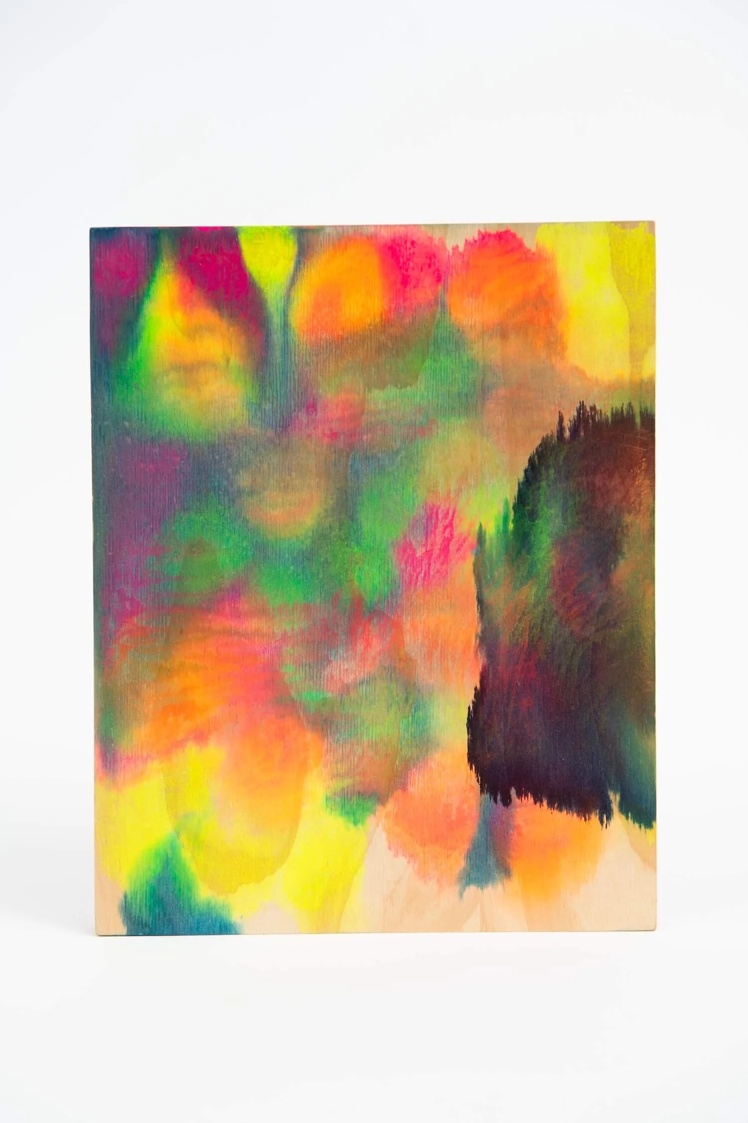 Northern Splodges, acrylic and ink on wooden panel, 21 x 26 cm