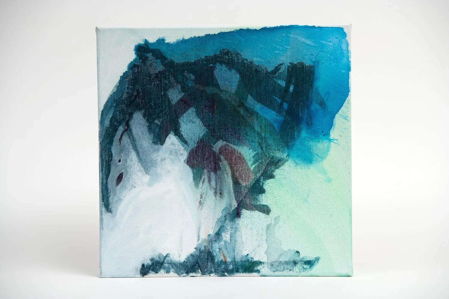 Waterfall Splashes, acrylic, ink on canvas, 30 x 30cm