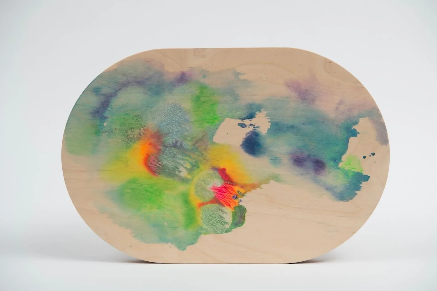 Water Droplets, acrylic, ink on wooden panel, 25 x 38 cm