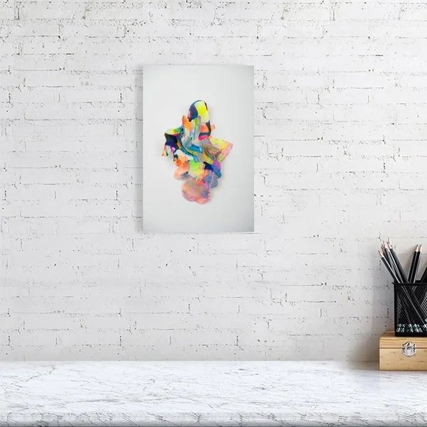 Sea Sponge colourful abstract print styled on white wall