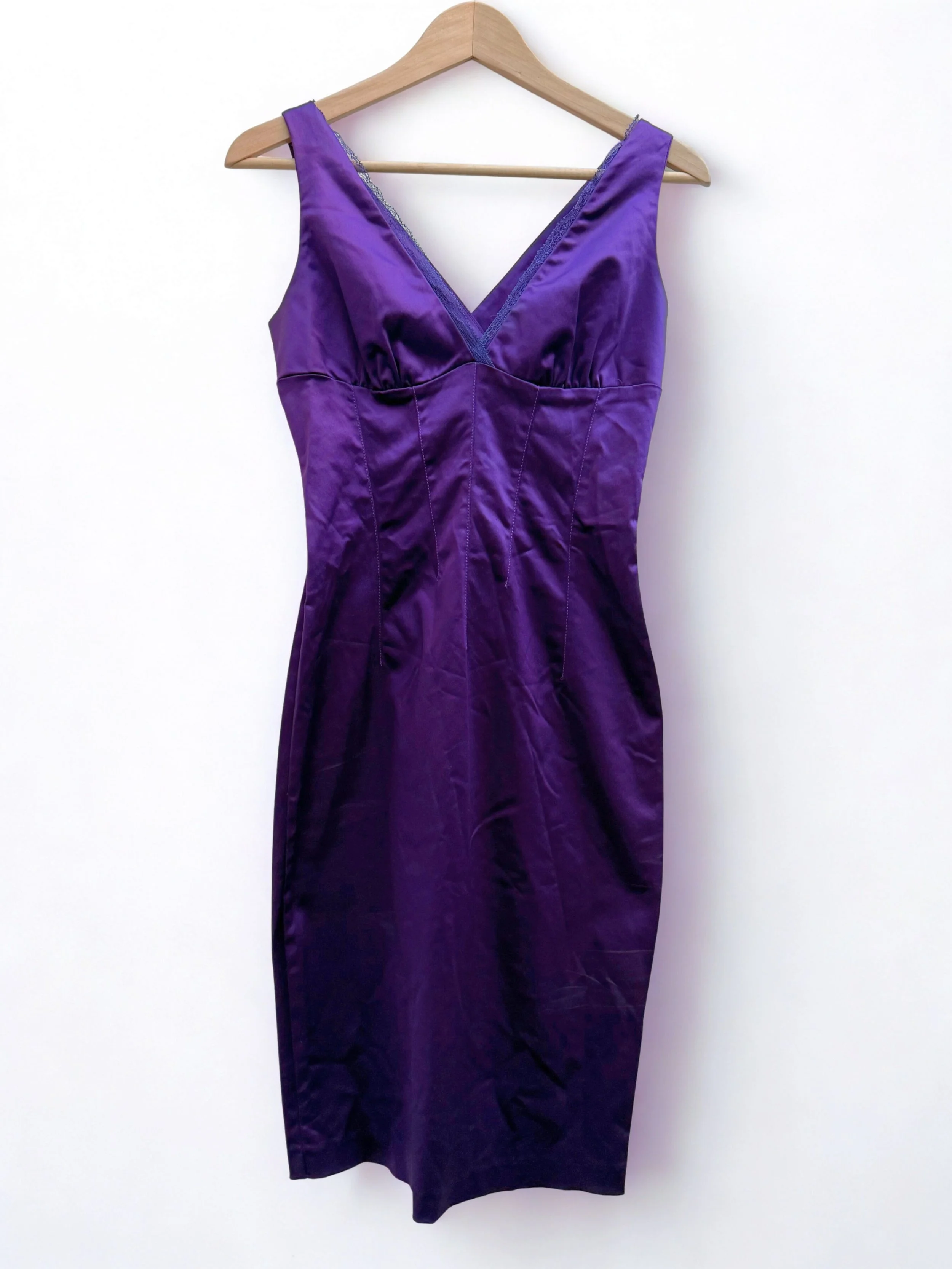 Purple Dolce Gabbana Satin Dress