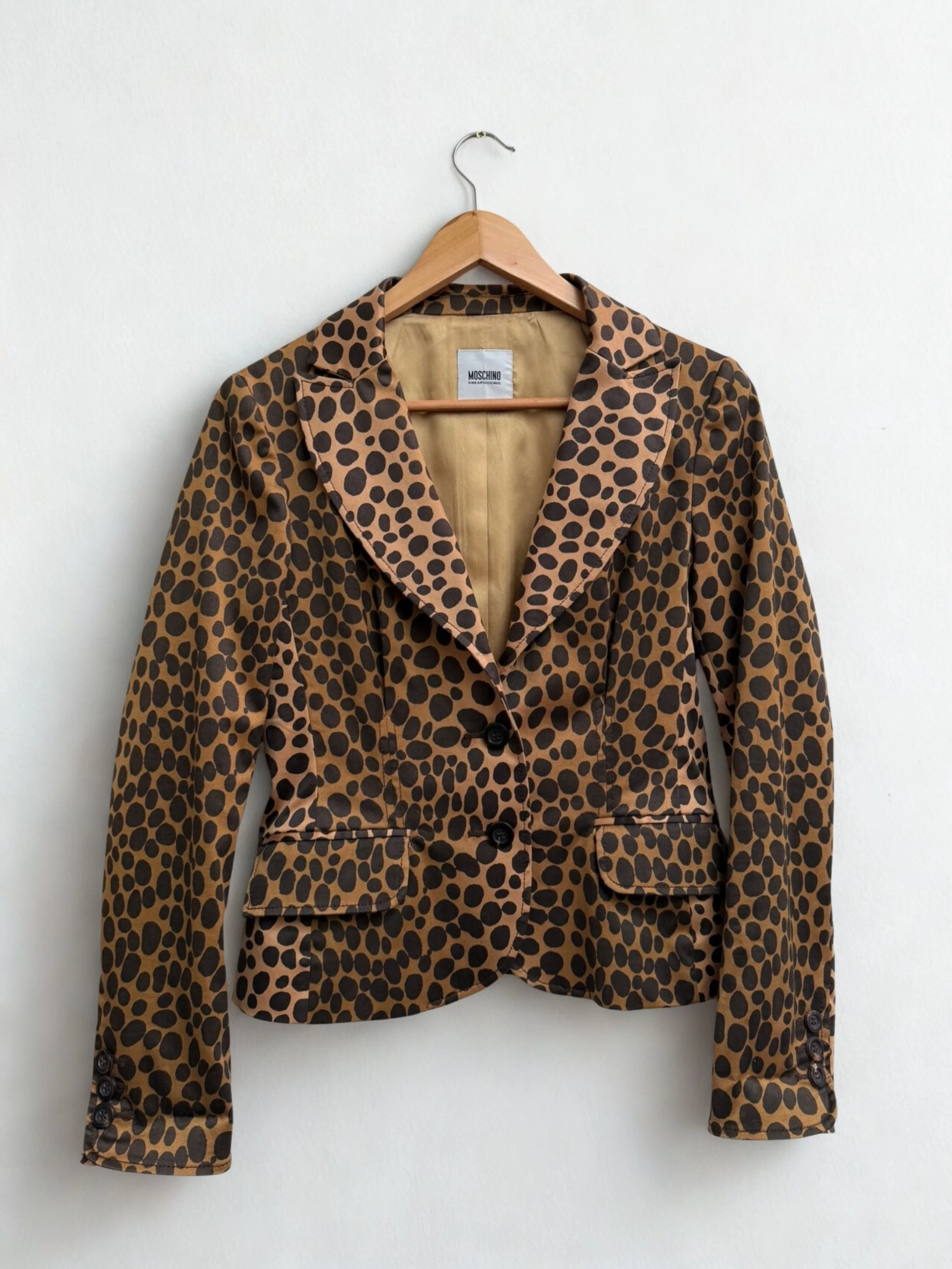 Moschino Leopard Satin Blazer