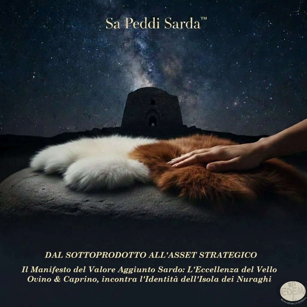 Progetto Sa Peddi Sarda™: vello ovino shearling sotto la Via Lattea e un antico nuraghe. Opere d'arte uniche ideate da Tuveri Edmondo, espressione del Manifesto del Valore Aggiunto Sardo per la EDEM/PEL SRL con marchi registrati UIBM e SIAE