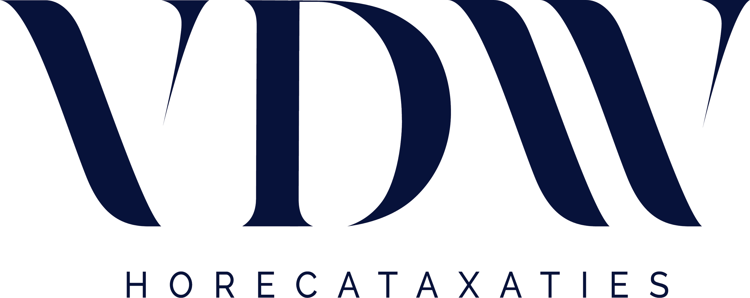 Logo met de tekst 'VDX Horecataxaties' in donkerblauw letters op een witte achtergrond.