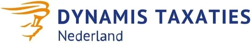 Logo van Dynamis Taxaties Nederland met een gestileerd vogelhoofd en tekst