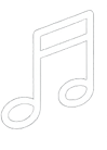 Music note icon on a black background
