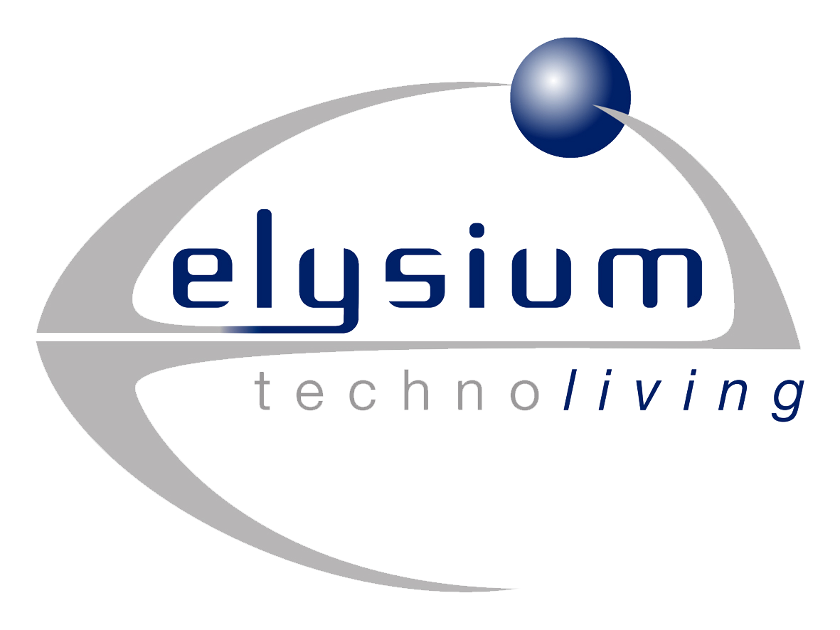 Elysium Technology logo with a blue sphere and stylized text.