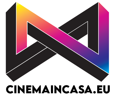 Colorful geometric logo with the text 'CINEMAINCASA.EU' underneath.