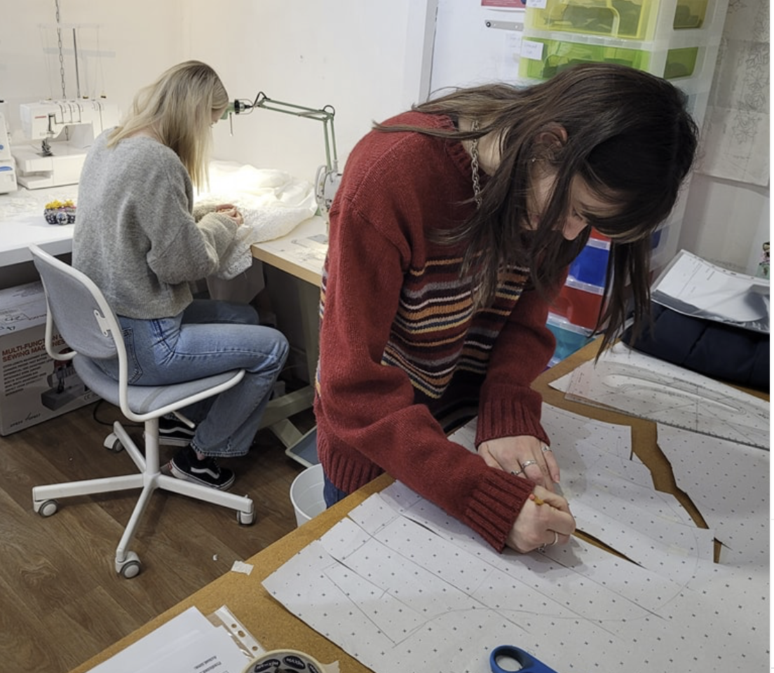 employees in the sew room