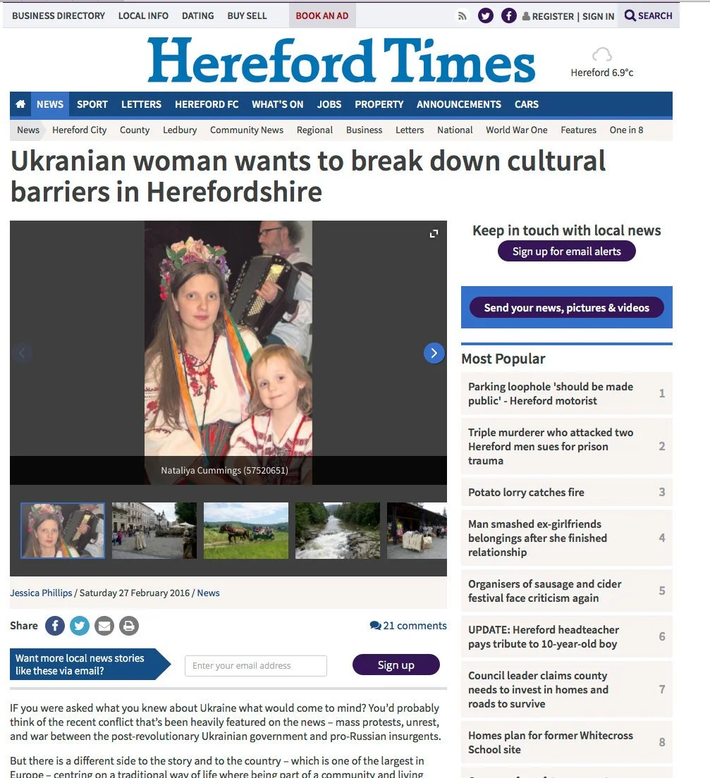 Ukranian woman wants to break down cultural barriers in Herefordshire