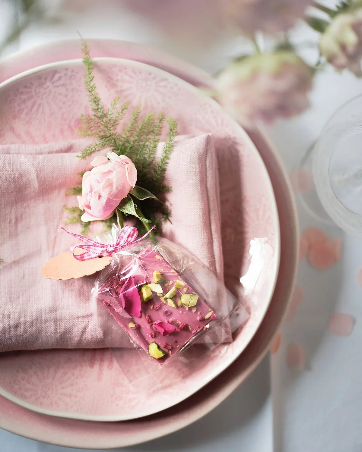 Chocolate bark - handmade wedding favours - recipe featured in Glossy Magazine