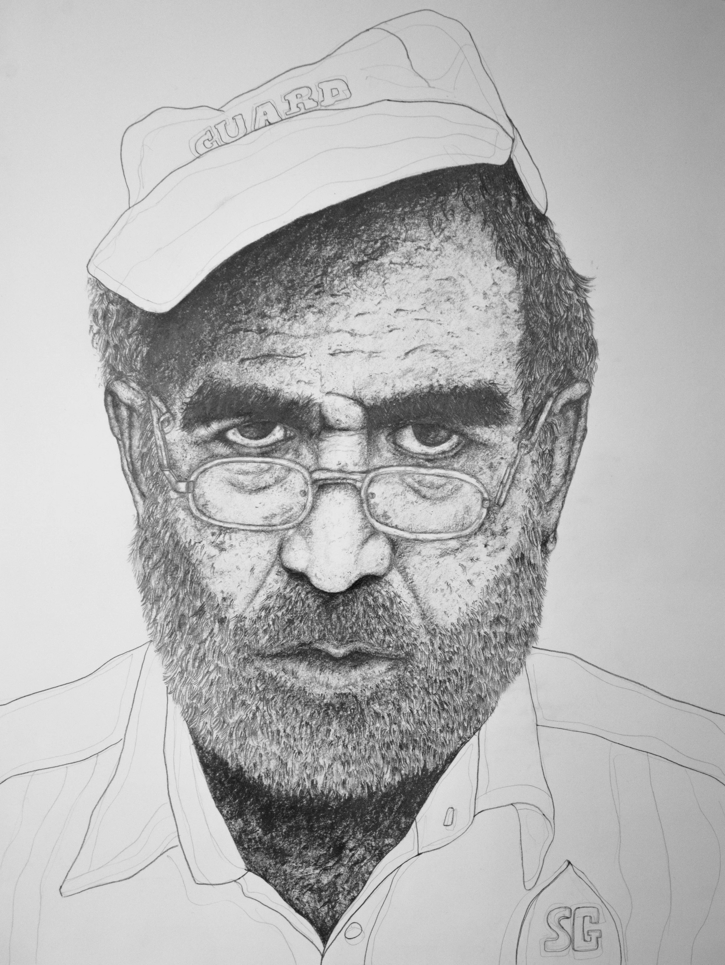  Chowkidaar, 18” x 24”, pencil on paper, 2018 