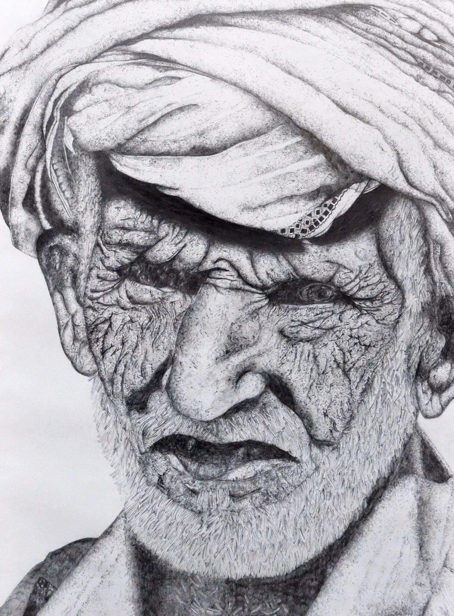  Kisan, Pencil on paper, 18 x 24 inches, 2016 