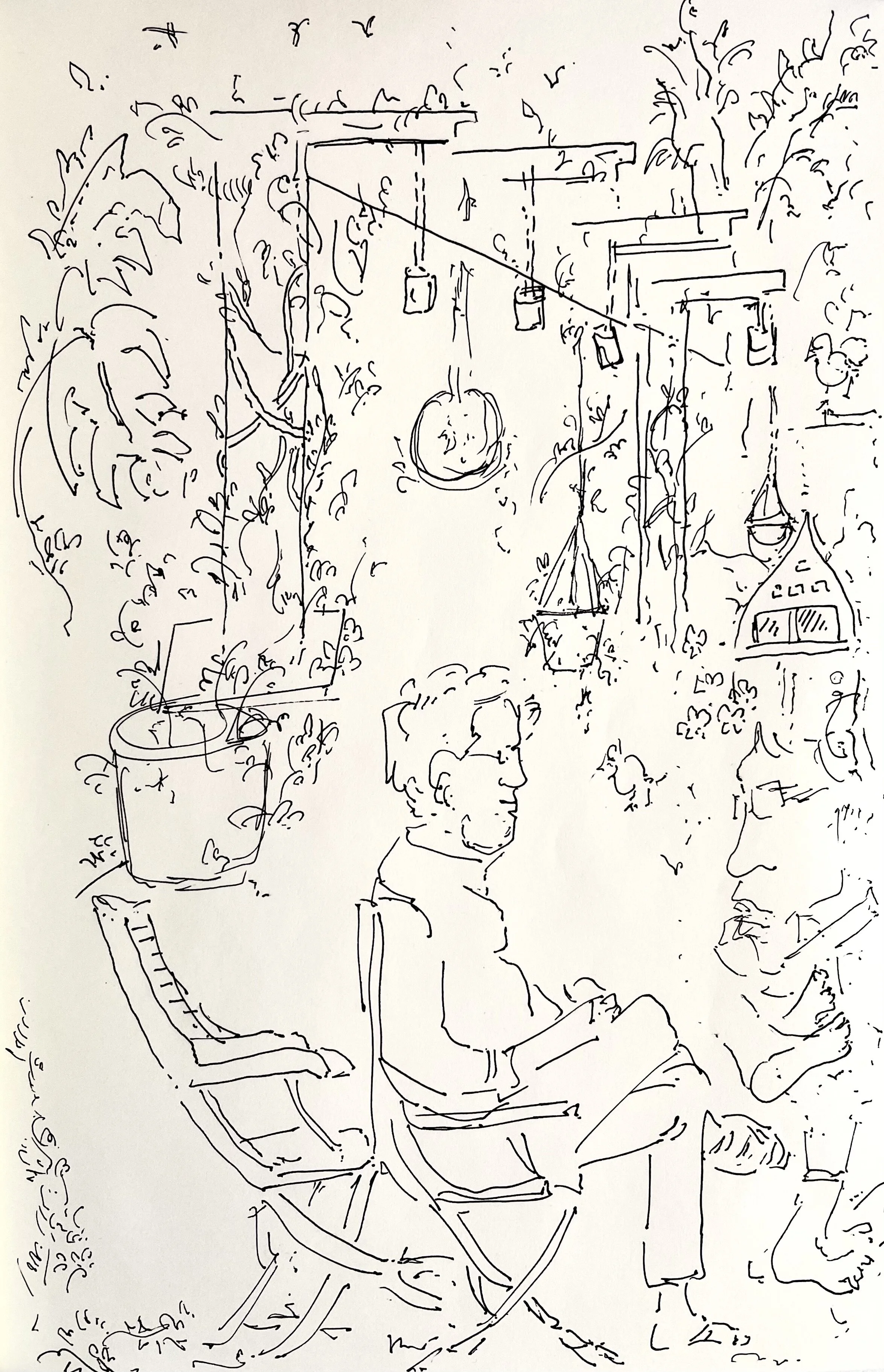 Solitude, pen on paper, 7.5 x 5.5 inches, 2020, Aiza Ahmed.jpg