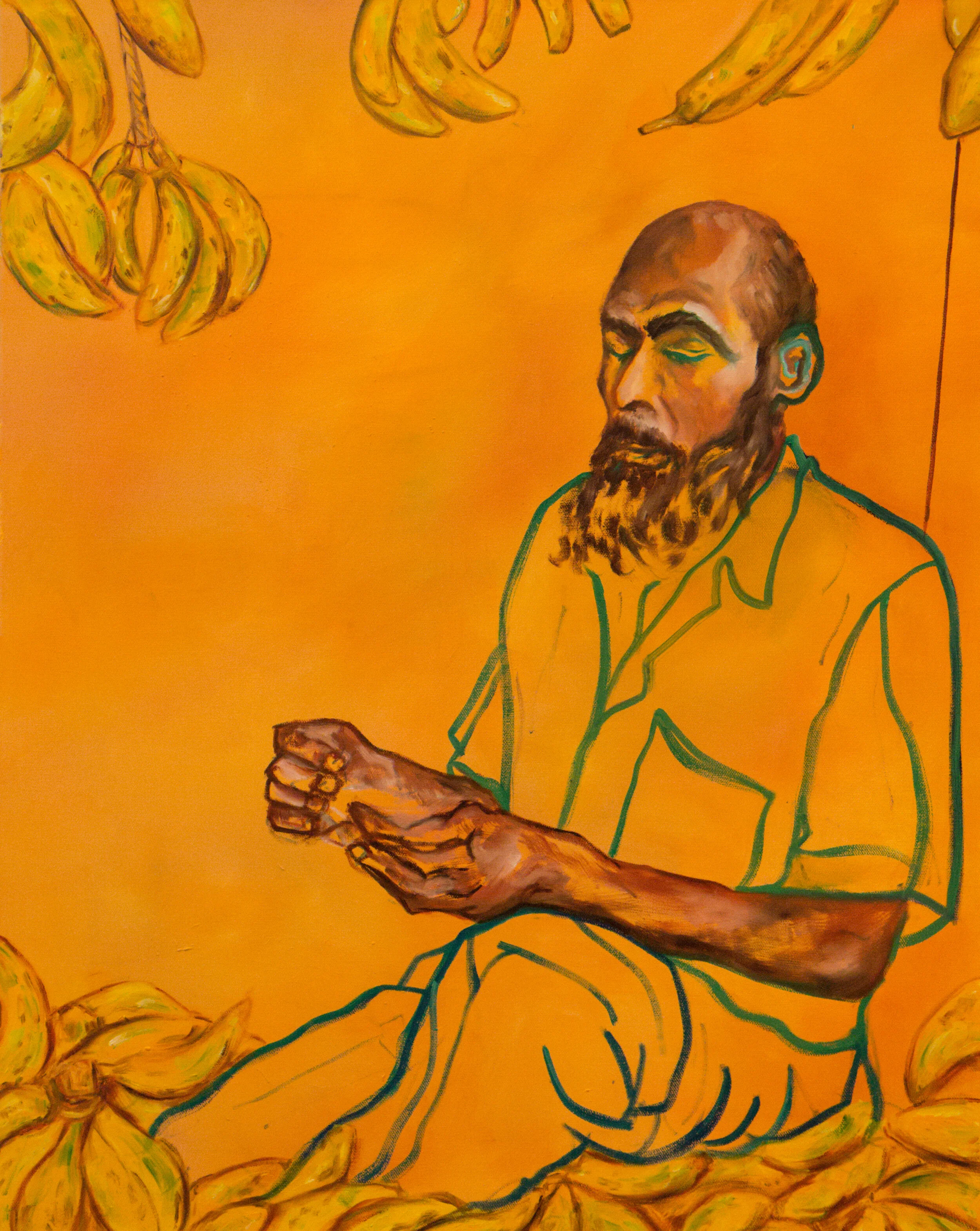  Kayla-wala (Banana seller), oil on canvas, 24” x 30”, 2019  