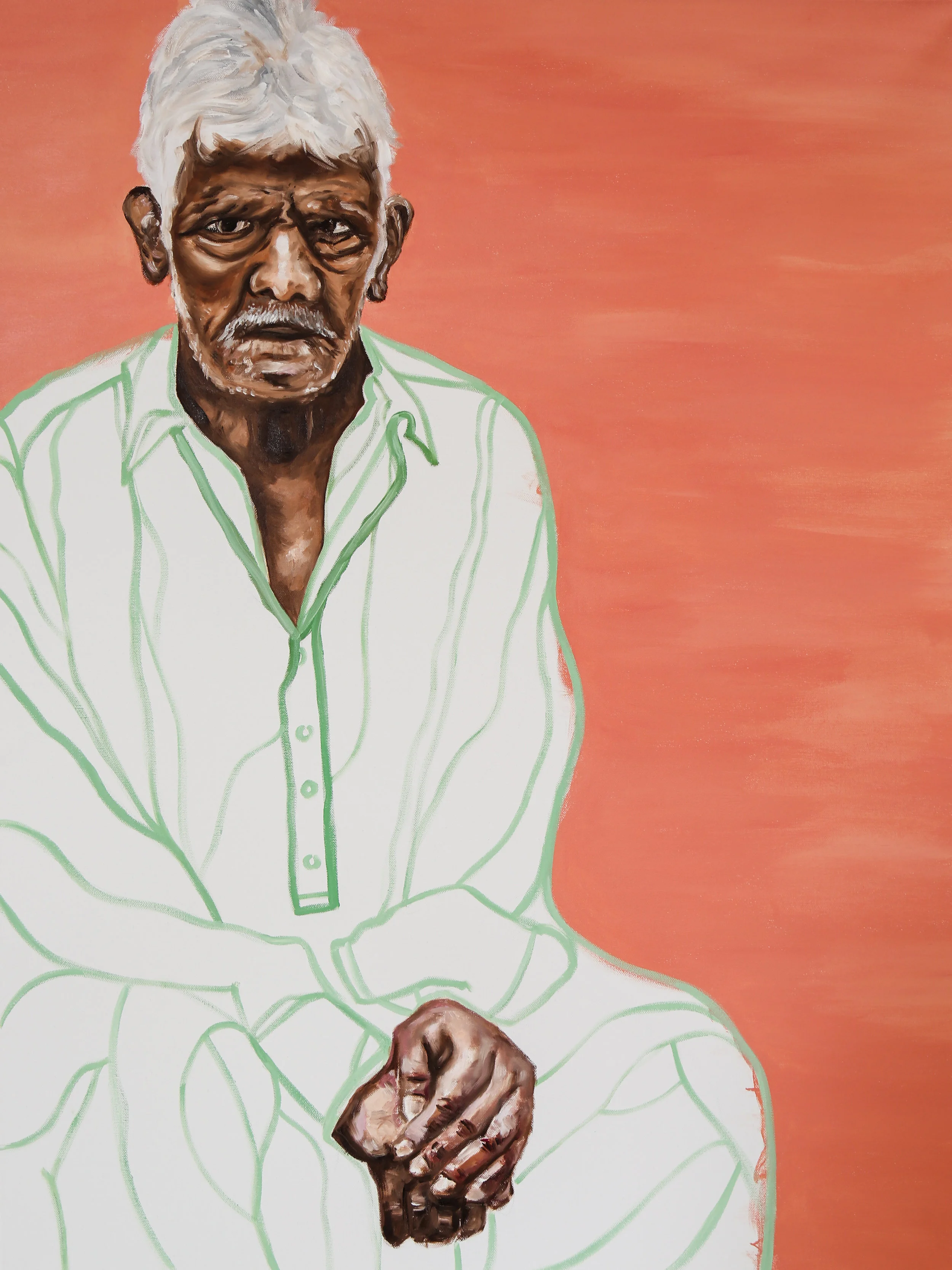  Hidden in Ghalib Market, oil and acrylic on canvas, 30” x 40”, 2019 