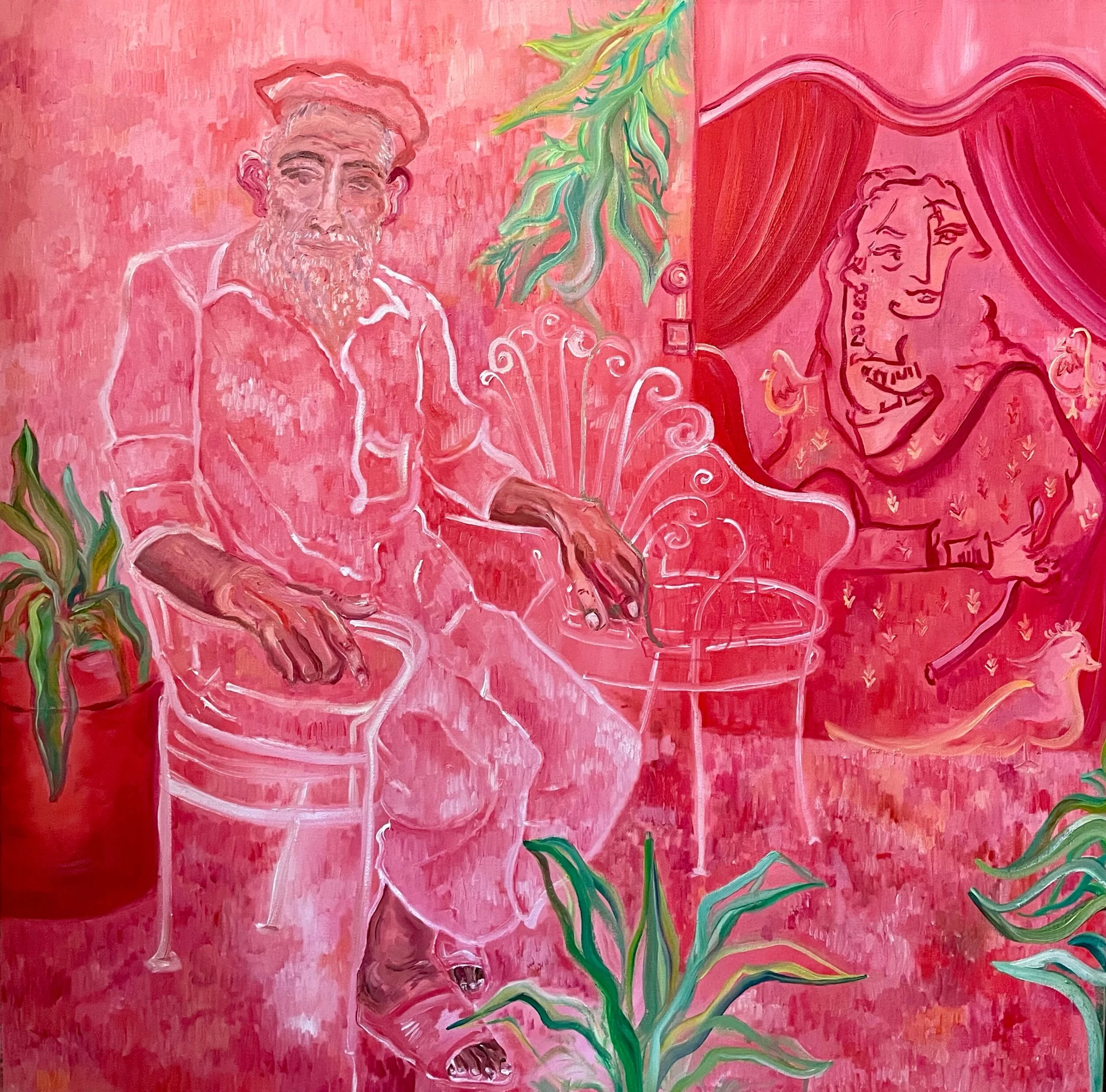  Take a seat, oil on canvas, 36 x 36 inches, 2021 