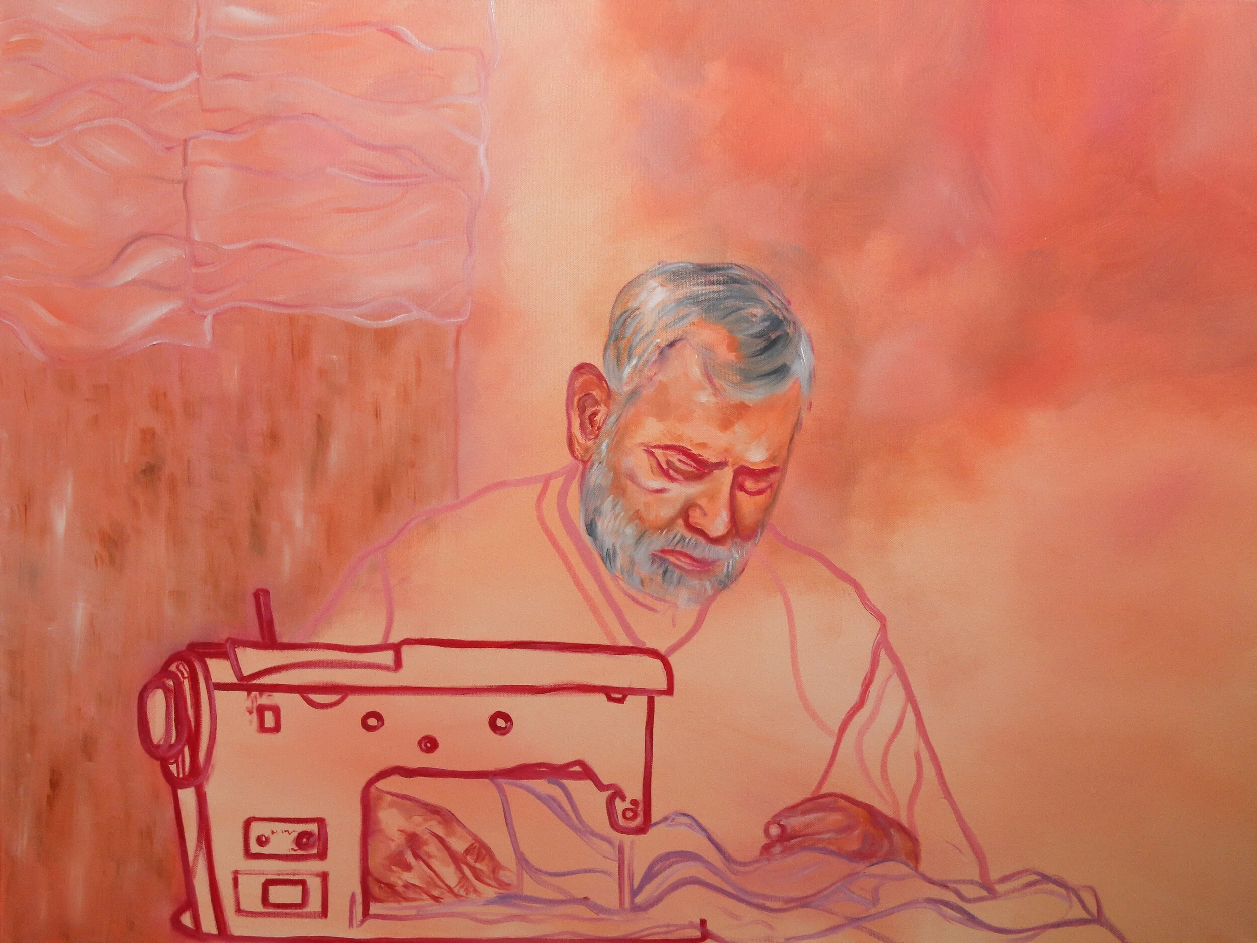  Darzi (Tailor), 30” x 40”, oil on canvas, 2019 