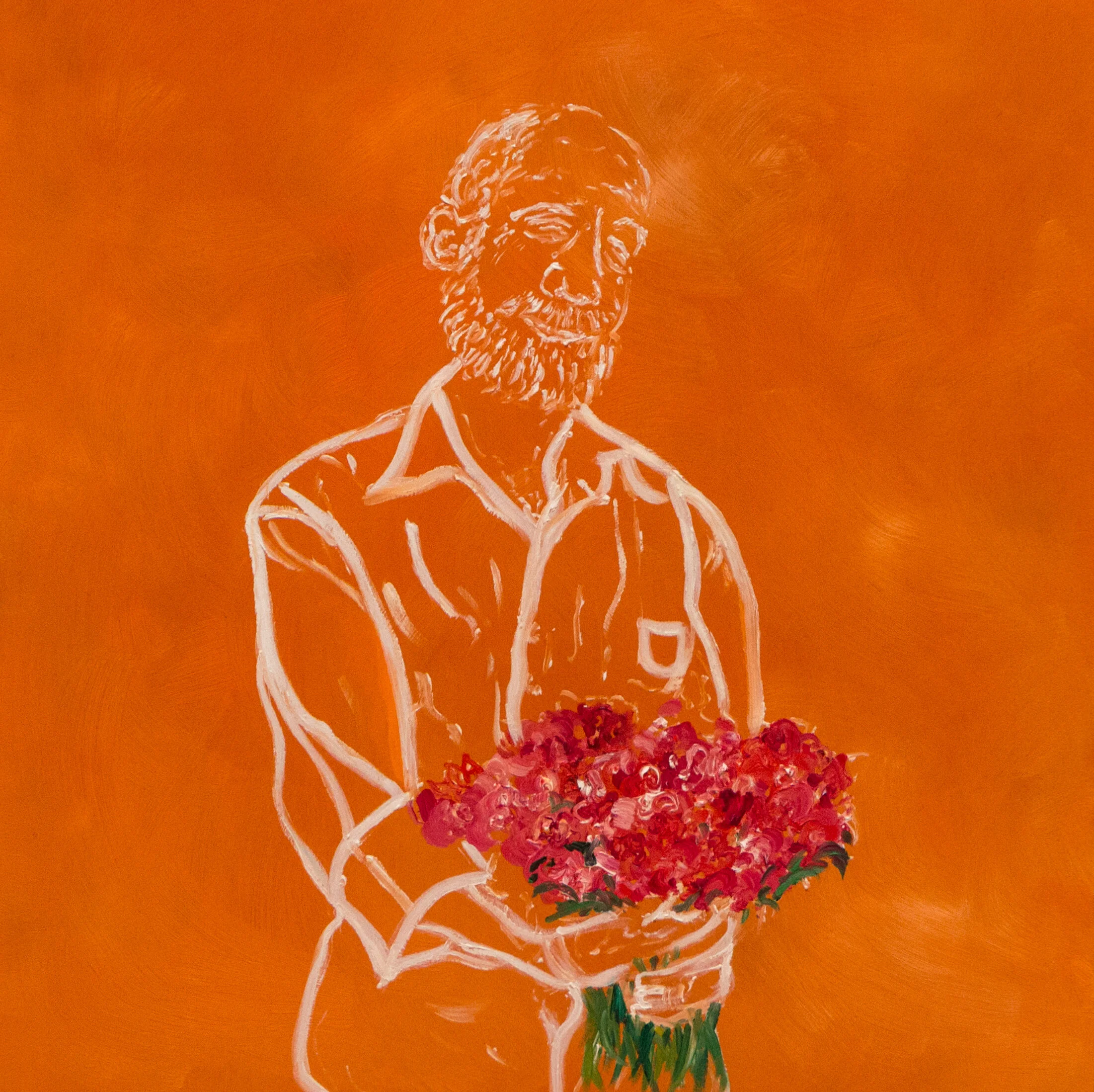  Phool-wala (Florist), 14” x 14”, oil on panel, 2019  