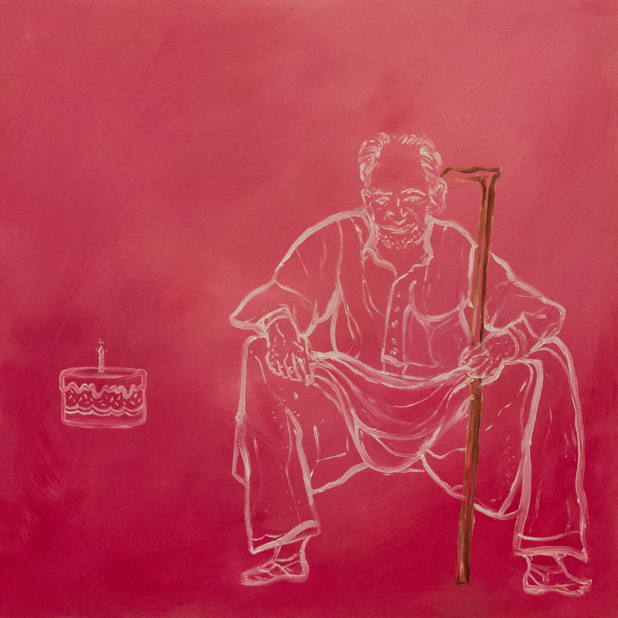  Salgirah Mubarak (Happy Birthday), 14” x 14”, oil on panel, 2019 