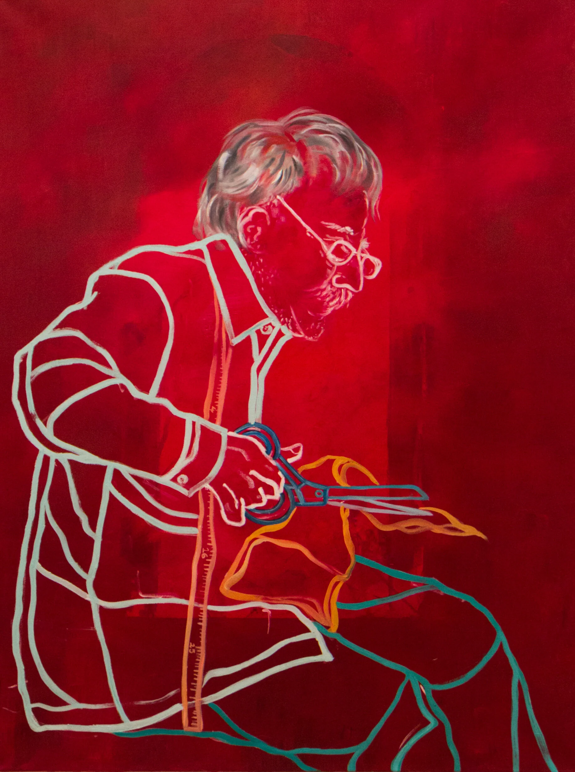  Silai-wala (Seamster), 30” x 40”, oil on canvas, 2019 